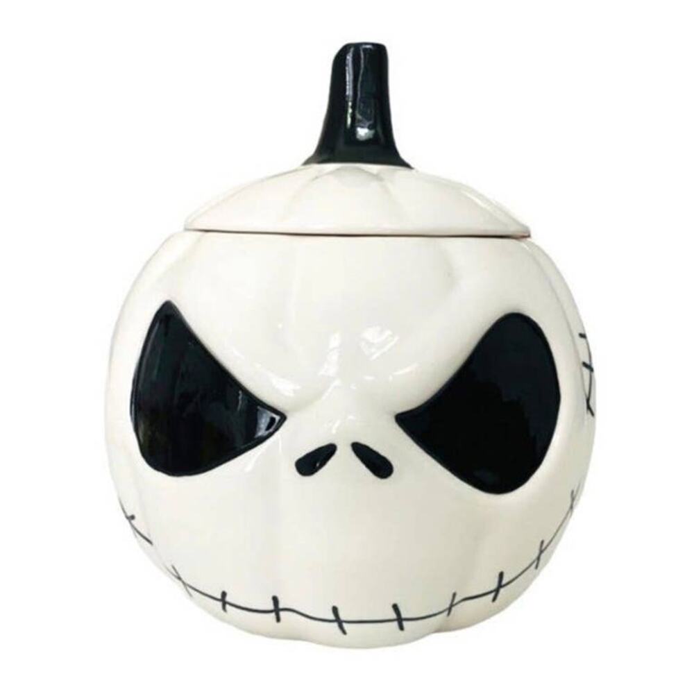 Disney The Nightmare‎ Before Christmas Jack Skellington White Pumpkin Cookie Jar